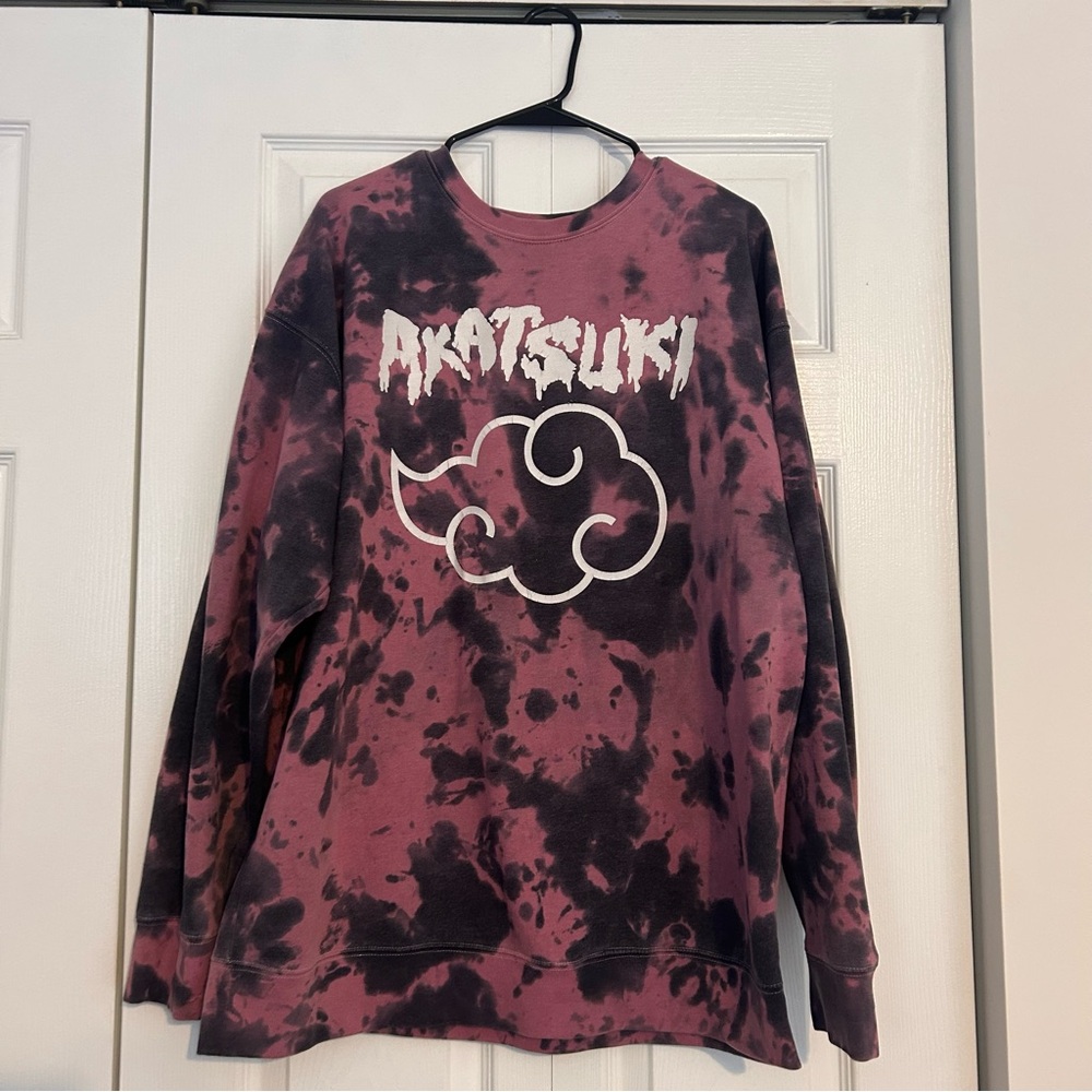 Akatsuki Tie-Dye Sweatshirt - Black and Pink